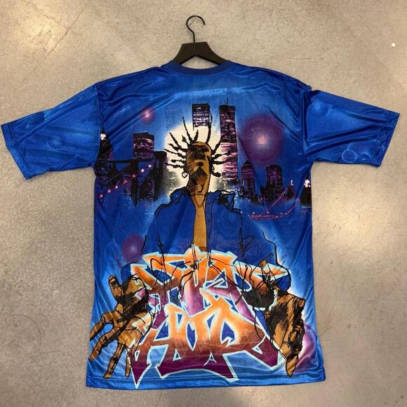 Blue y2k graffiti streetwear tee - Picture 2 of 3